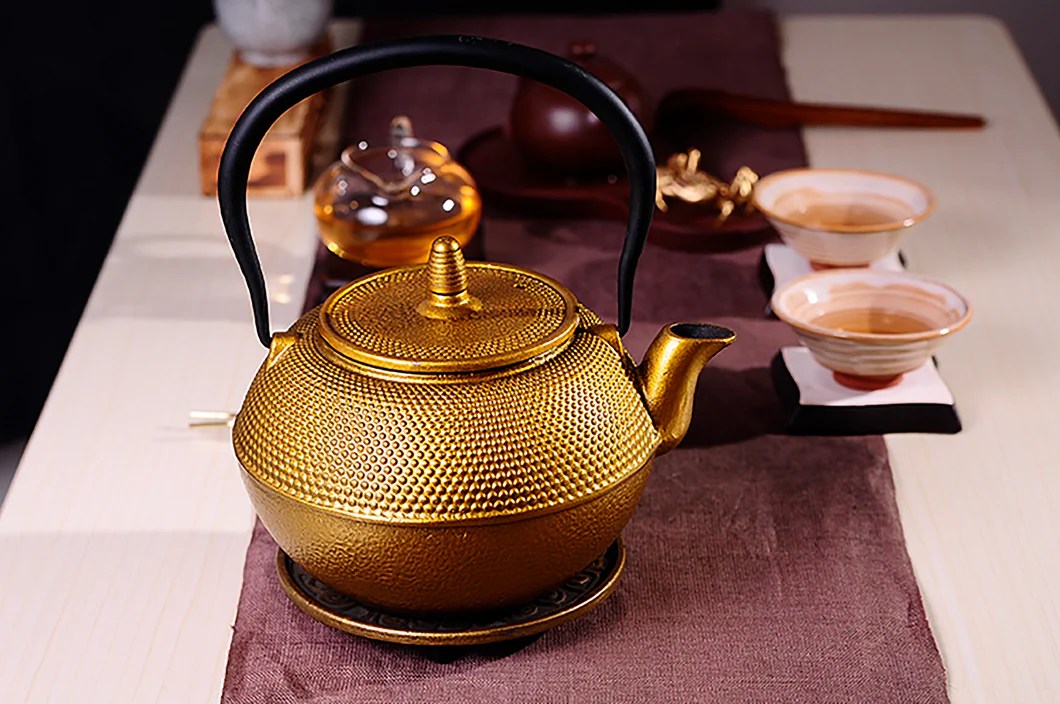 CommodiTeas Gold Cast Iron Tea Kettle