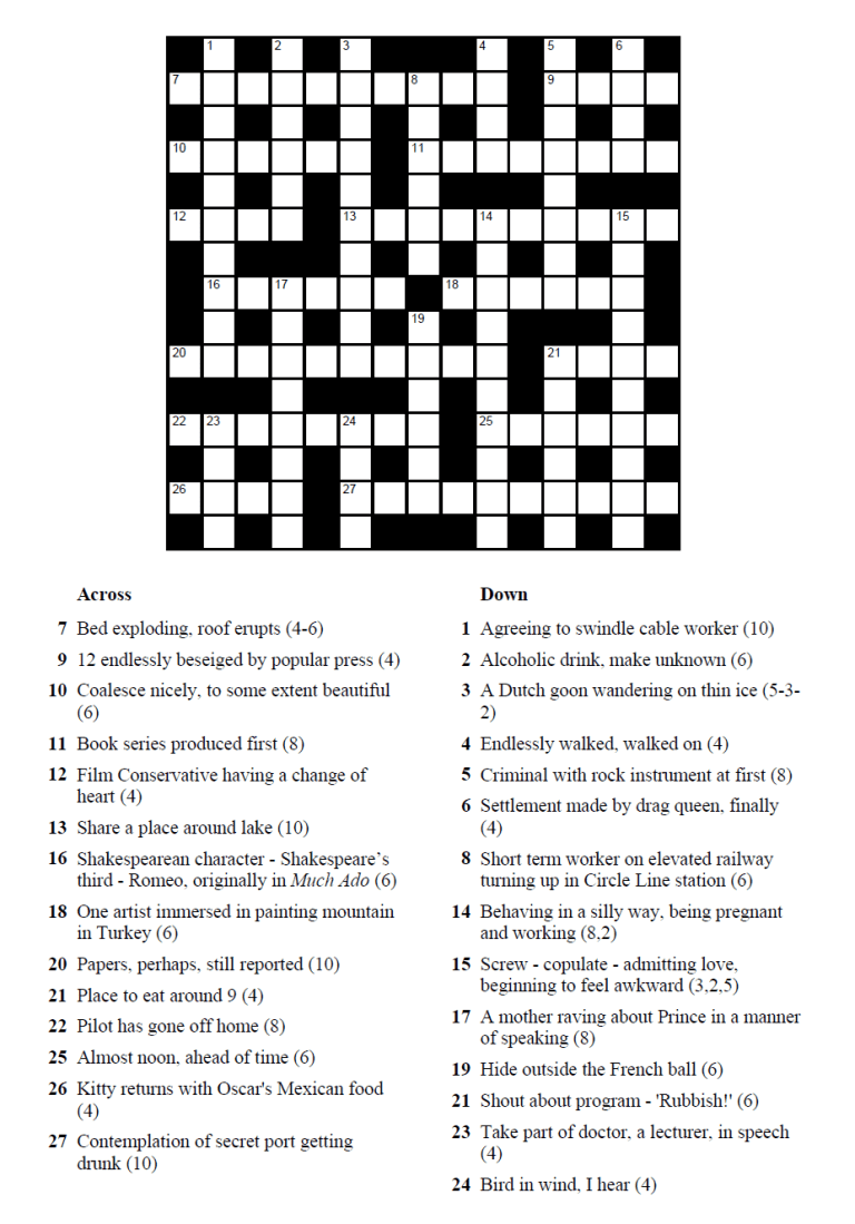 cryptic crosswords commoner crosswords