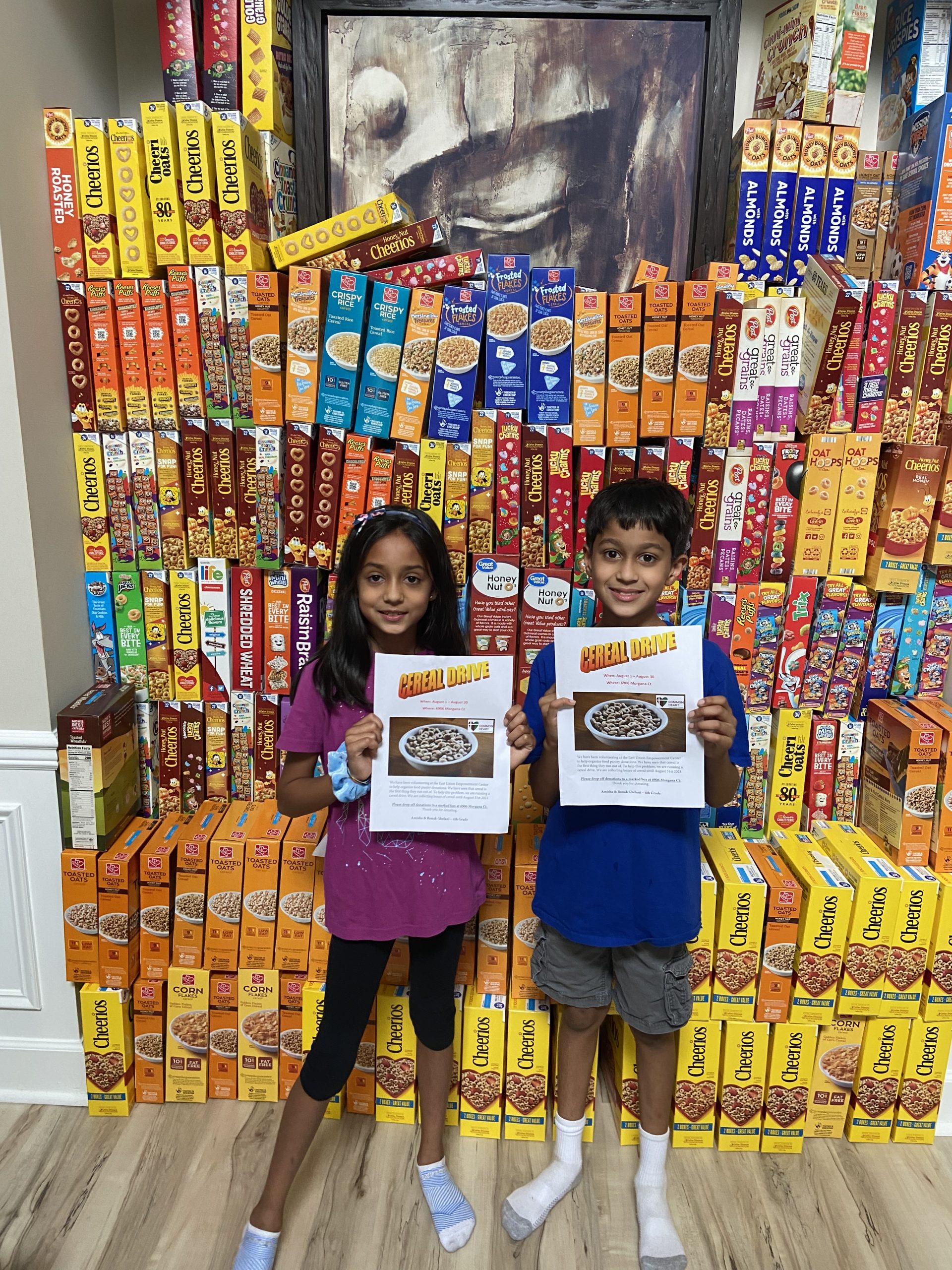 9yearold twins collect 500+ boxes of cereal Common Heart