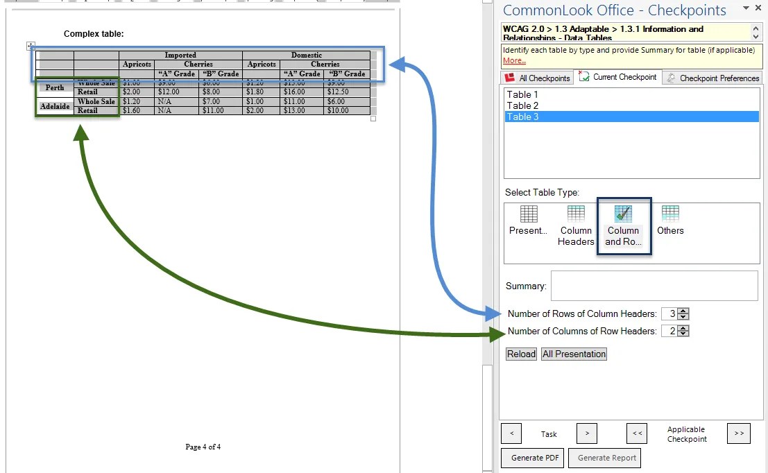 TablesColumnandRow.png PDF Accessibility and Compliance