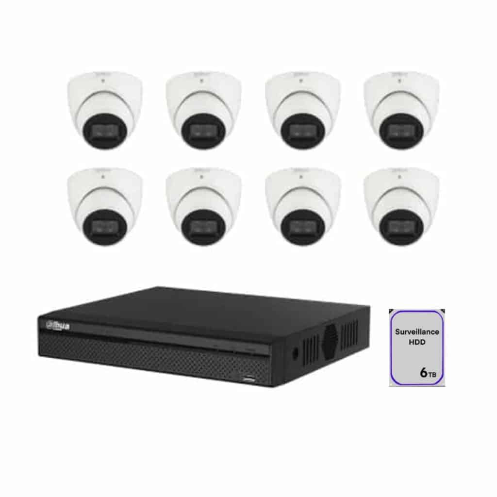 Dahua 8Channel WizSense AI CCTV Security System with 6MP & 8MP Cameras