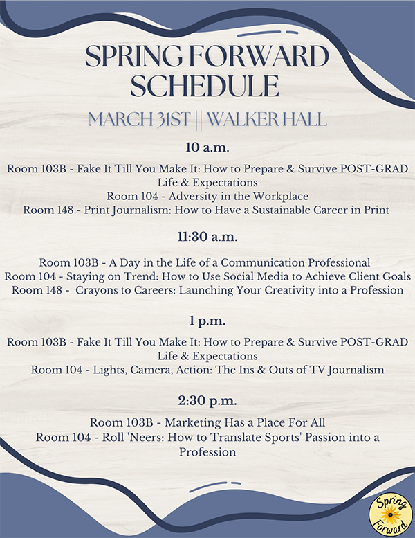 Spring Forward 2023 Schedule Department of Communication