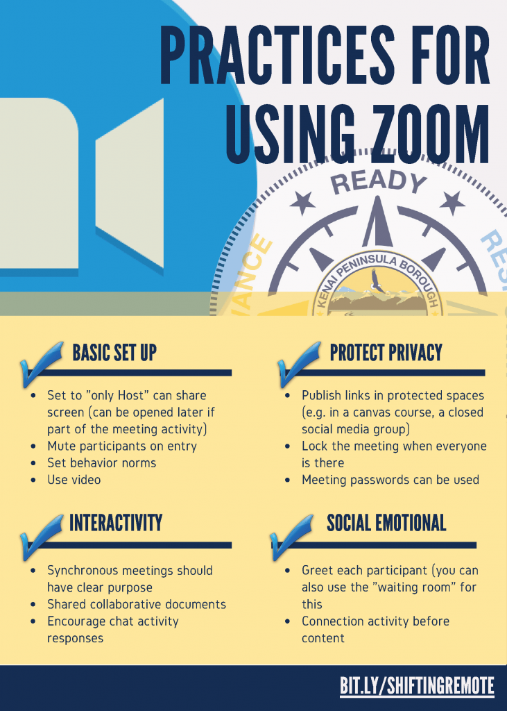 Good practices for using Zoom KPBSD Communications Field Notes