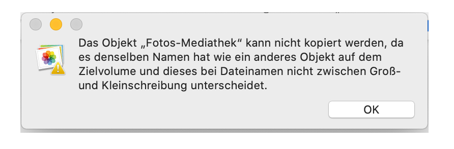 Fehler beim Kopieren der Fotos Mediathek Apple Community