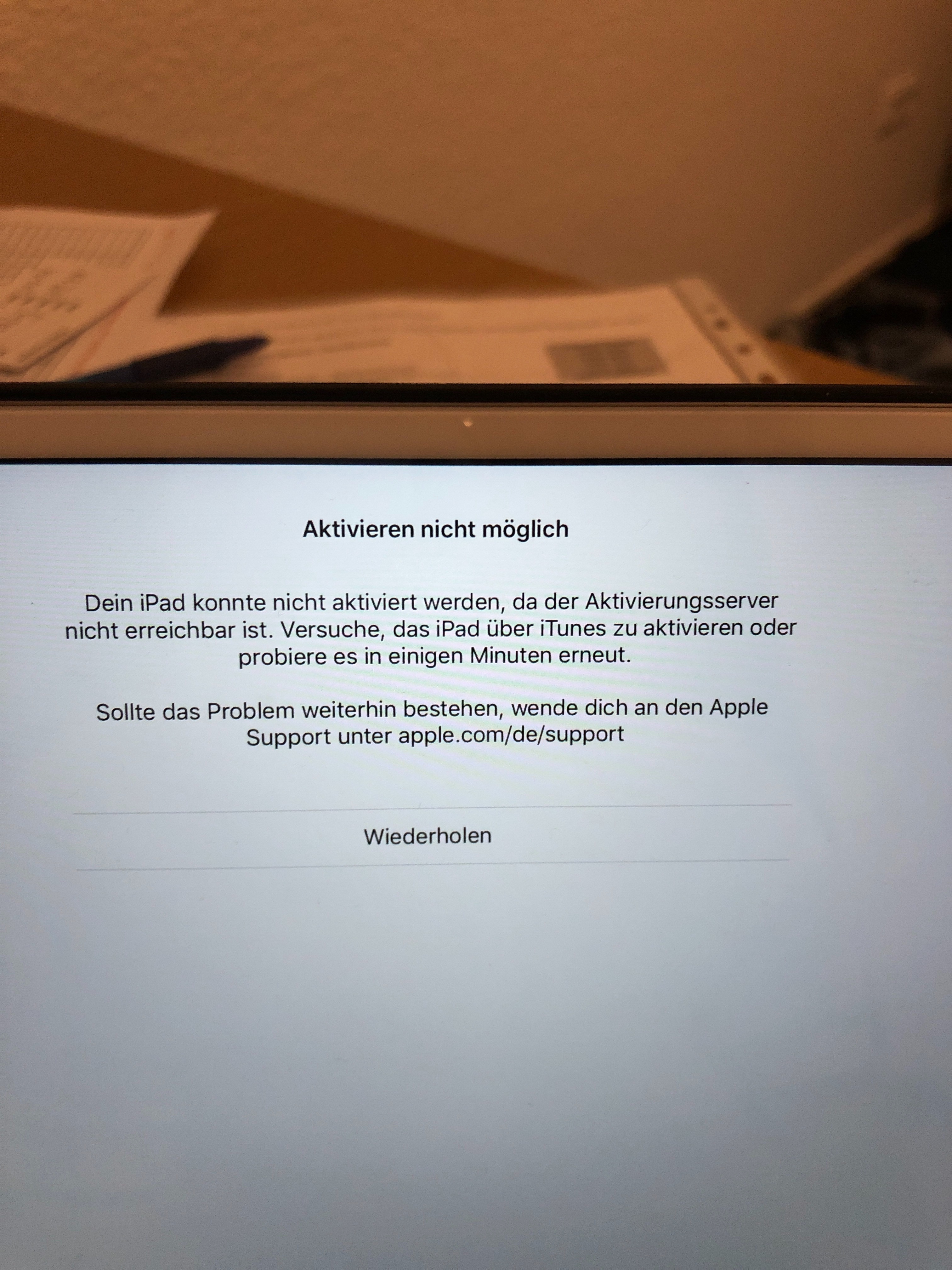 Mein iPad lässt sich nicht aktivieren Apple Community