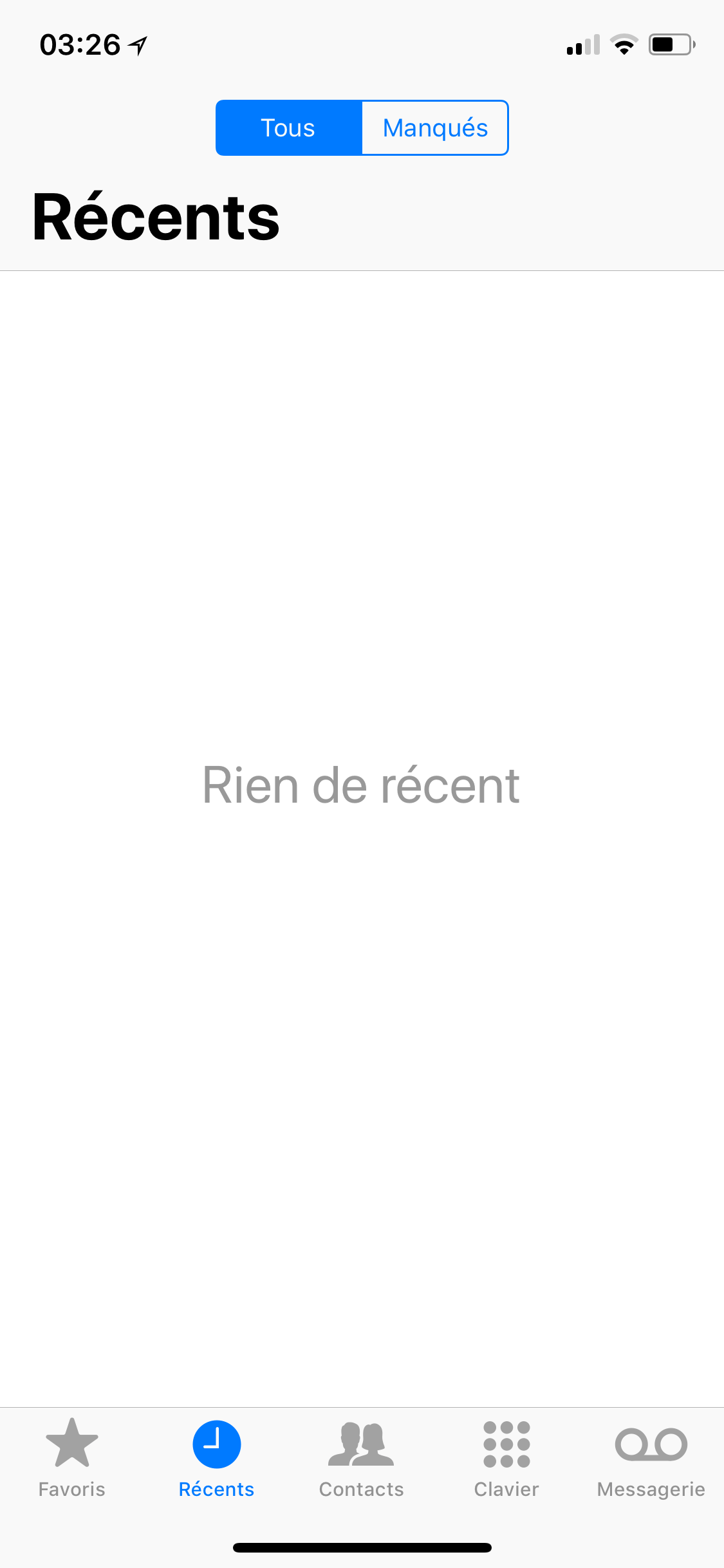 Journal d’appels iPhone vide Communauté Apple