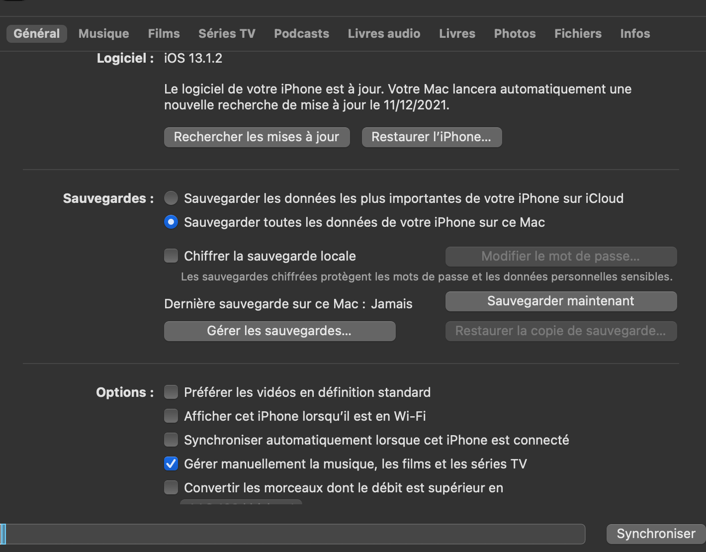 Transfert de sauvegarde iPhone depuis Mac Communauté Apple