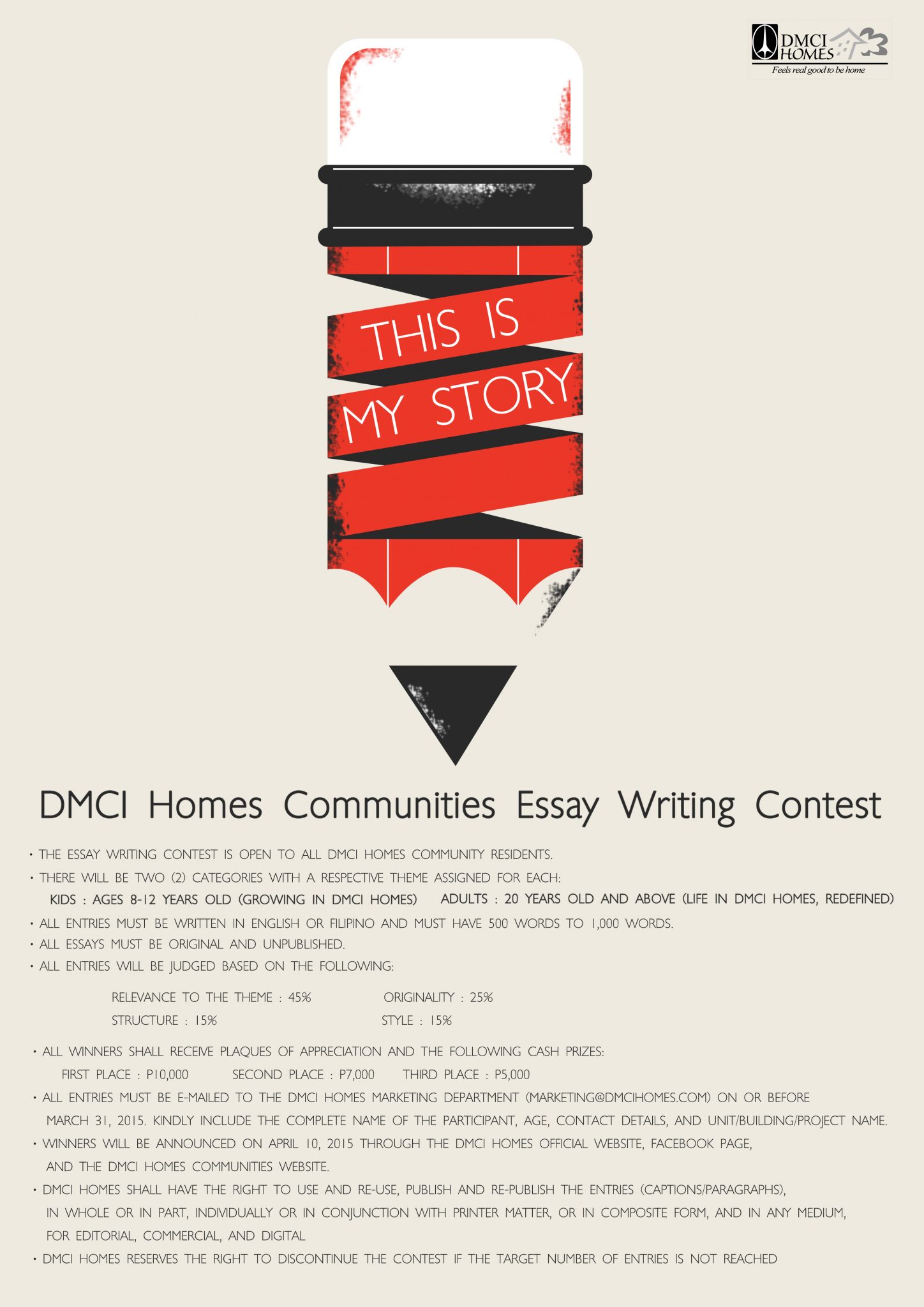 DMCI Homes Communities Essay Writing Contest