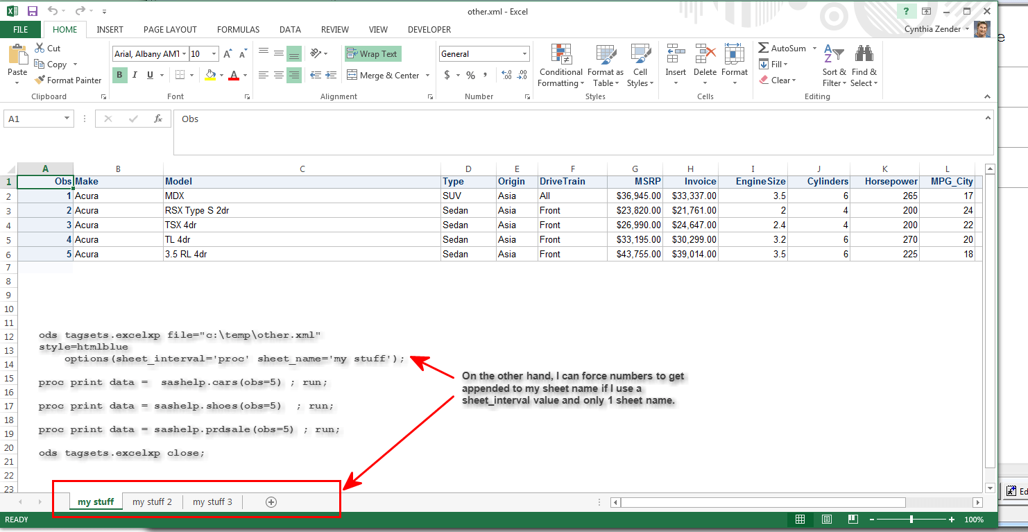 Excel sheets through ODS SAS Support Communities