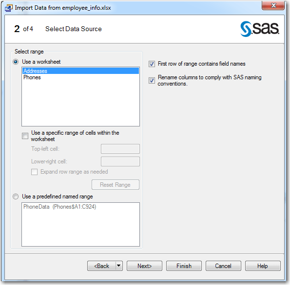 Solved reading Excel file into SAS OnDemand for Professinals SAS