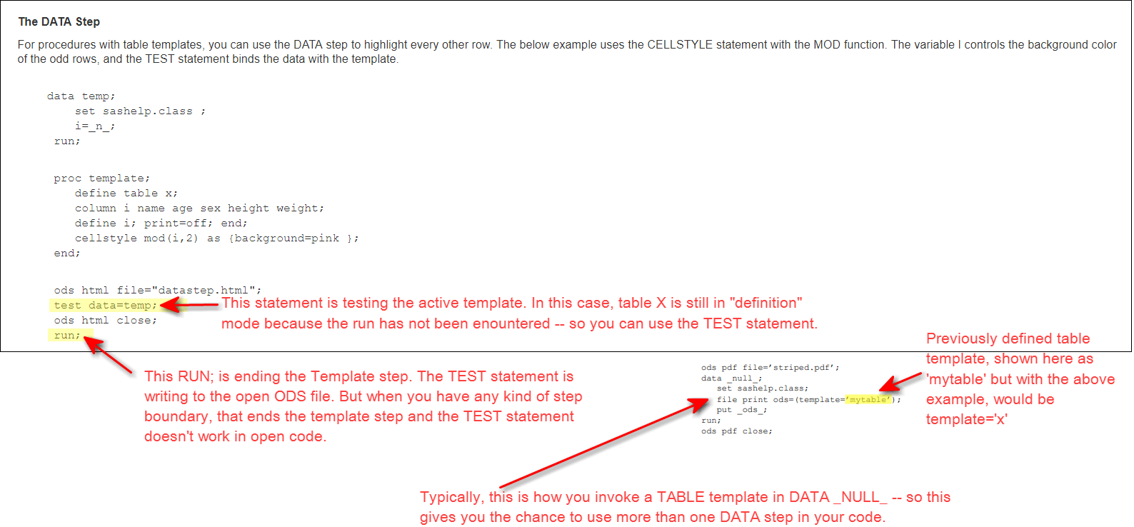 Solved ODS RTF Formatting Every Other Row in a Table proc odstext
