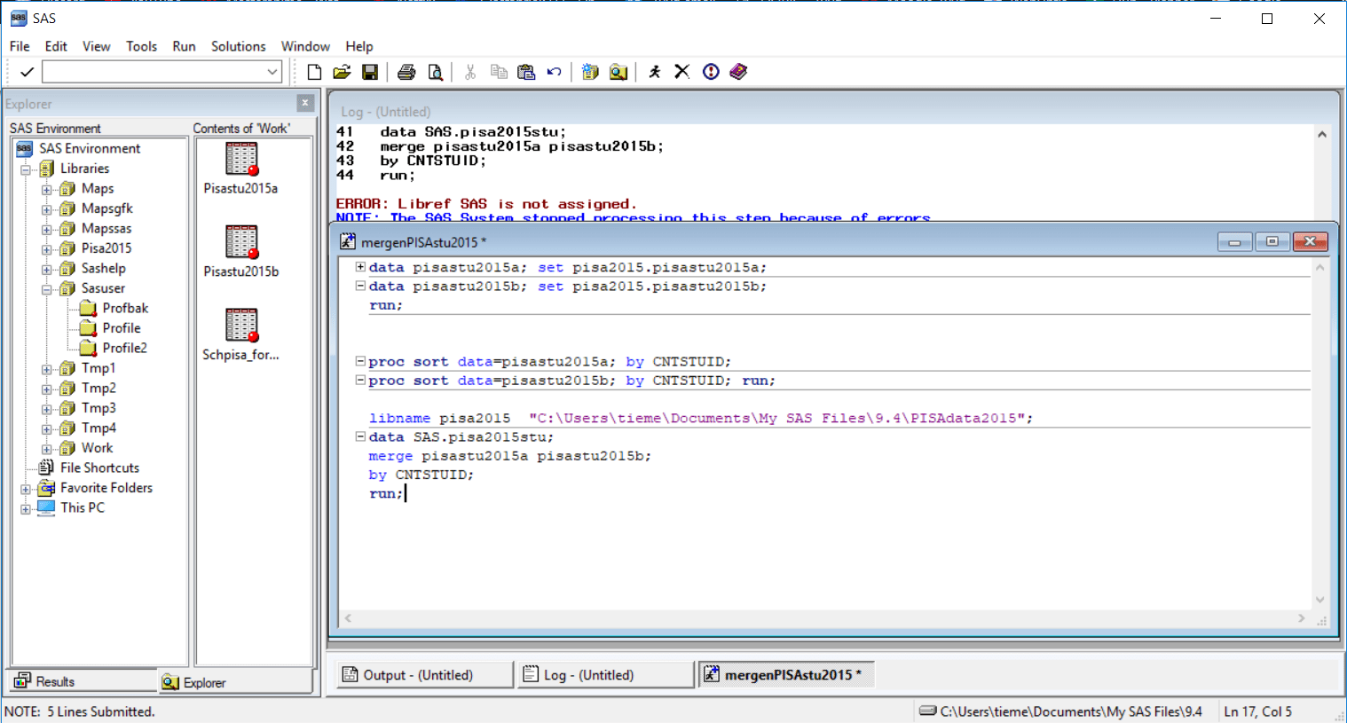 Solved ERROR libref is not assigned SAS Support Communities