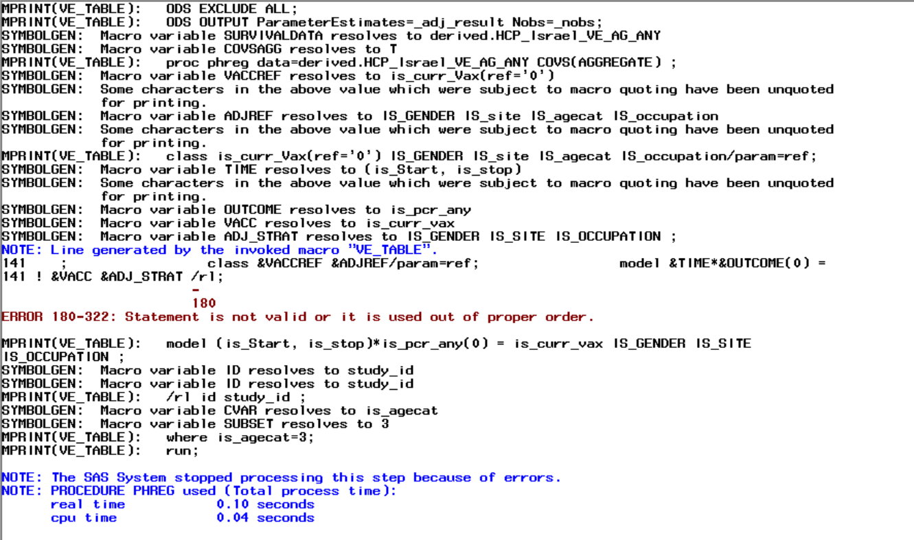 Solved Macro Error PROC PHREG/Statement is not valid or it is used