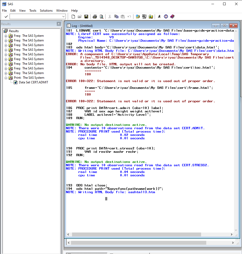 Solved ODS HTML Errors No body file SAS Support Communities