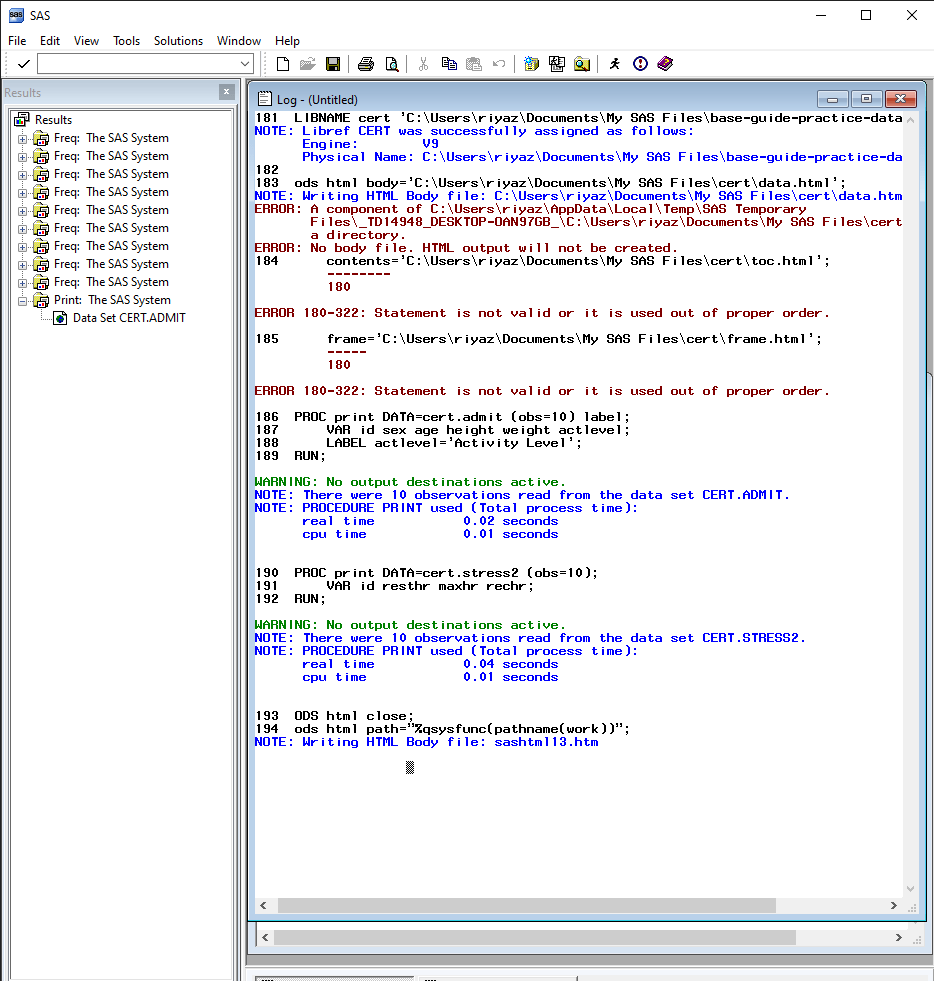 Solved ODS HTML Errors No body file SAS Support Communities