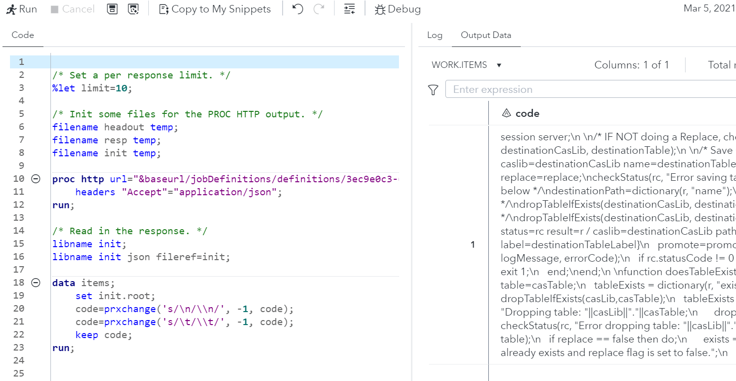 Solved Convert multiple line text into "JSON 1 line" format SAS