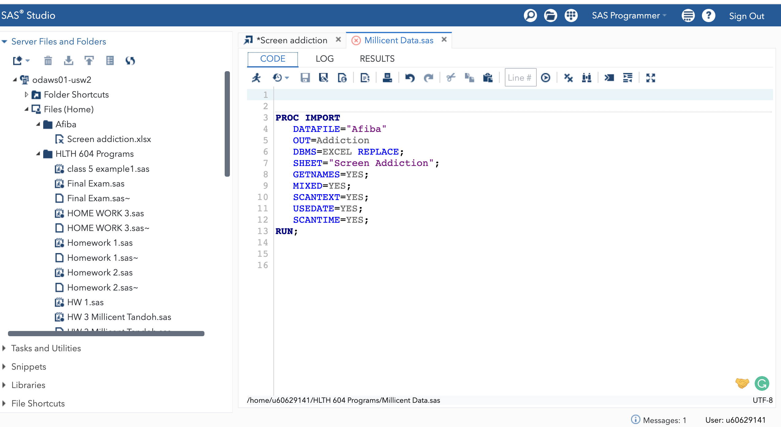 Solved How to import an Excel file into a SAS file using SAS OnDemand