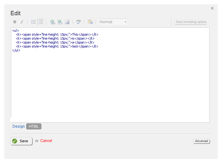 Html Editor adds span tag with line height Sitefinity Bugs & Issues