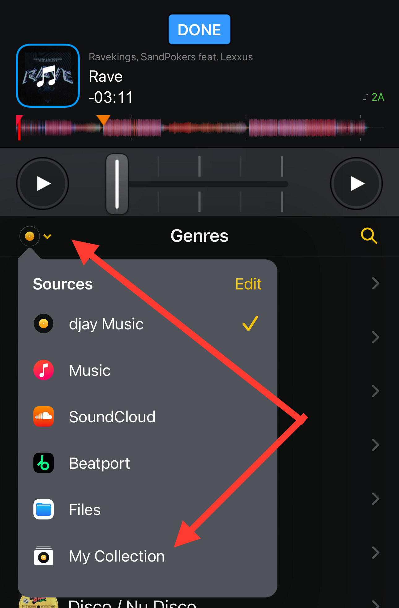 How to create playlist with tracks already uploaded in DJAY pro