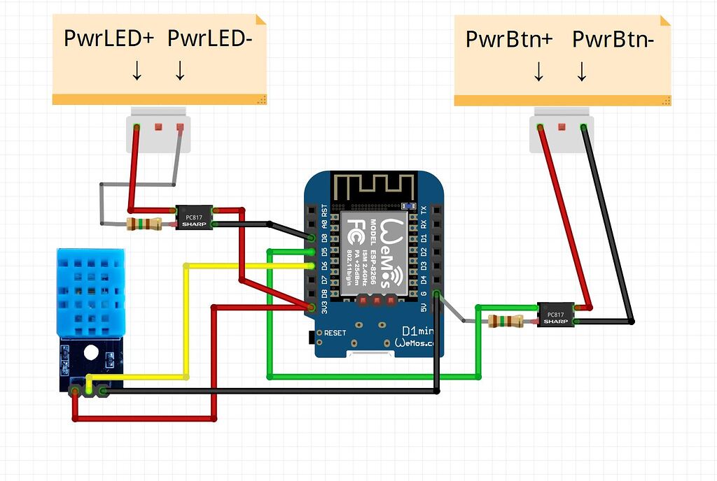 Measure if LED is on with esp8266 and oktocoupler ESPHome Home