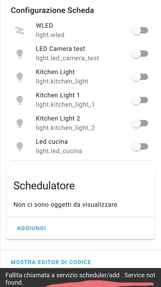 Scheduler card/custom component Dashboards & Frontend Home