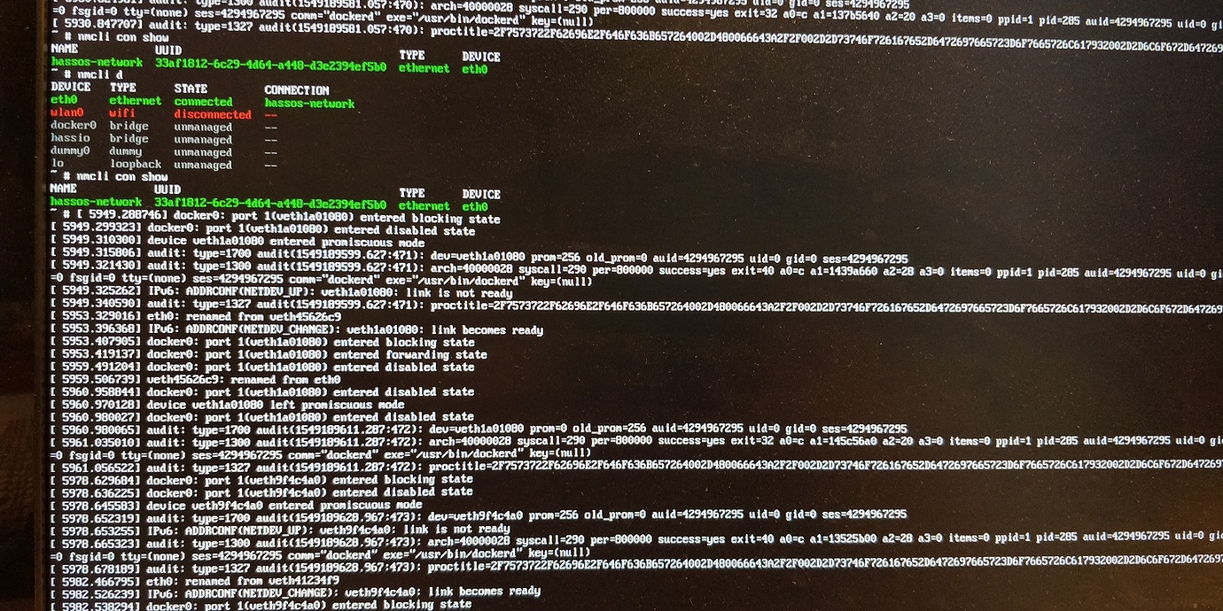 HassOS docker0 port1 entered disabled state Home Assistant OS Home