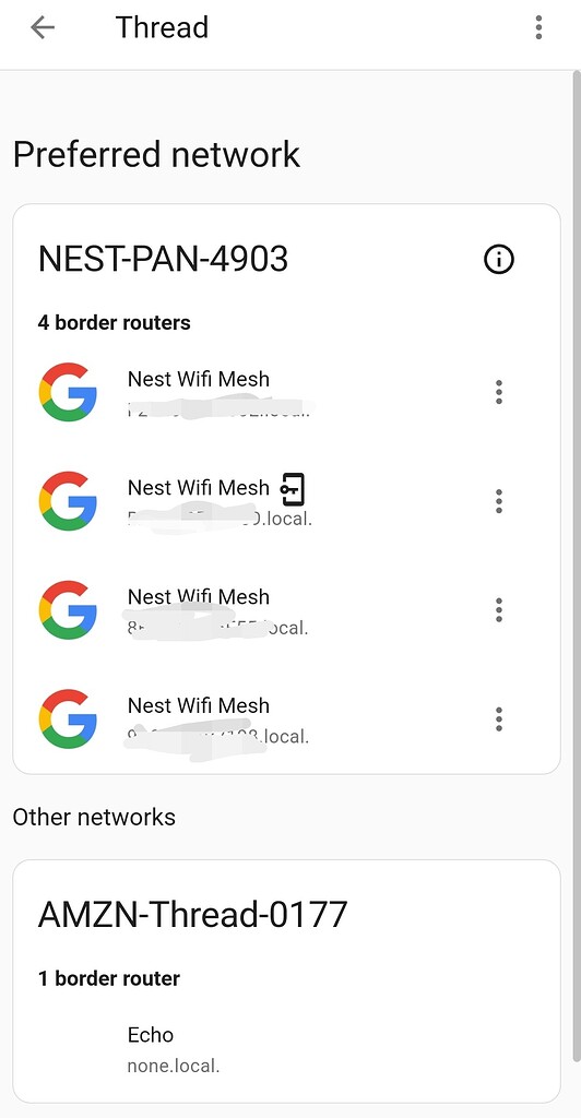 Google wifi pro wifi as thread/matter router on HA ( not using sky
