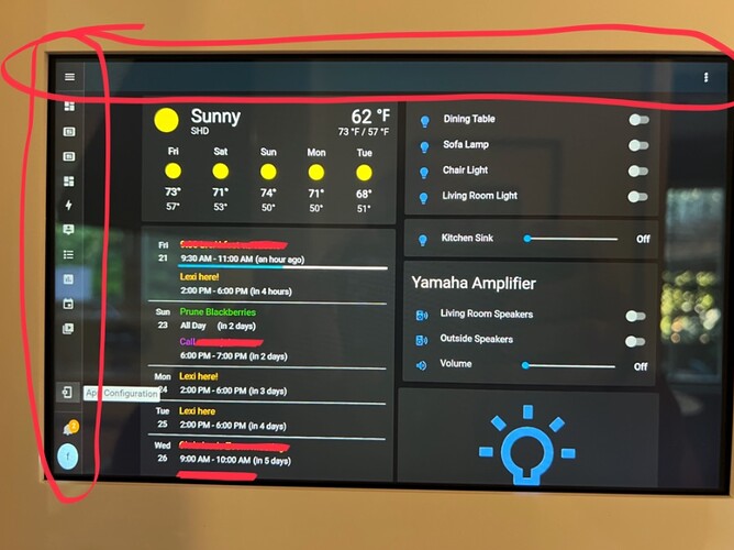 Can I completely remove the sidebar and top bar? Home Assistant