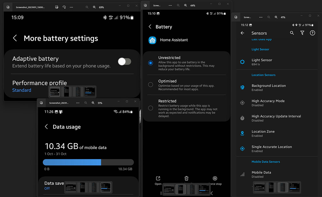 Not updating Location/Sensors on Android Phones Home Assistant