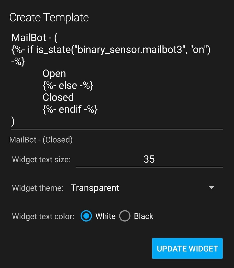 Android Widgets Binary Sensor Home Assistant Companion for Android