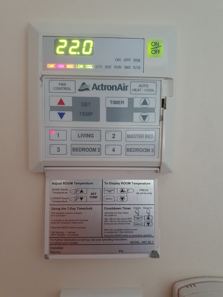 Control Actron air conditioner Home Assistant Community