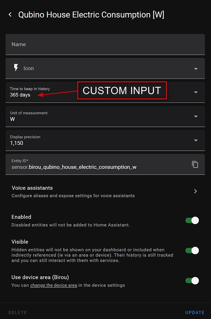 Custom recorder history for entities Feature Requests Home
