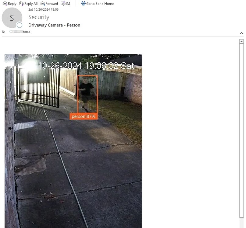 EMail Notifications with Frigate Detections Configuration Home