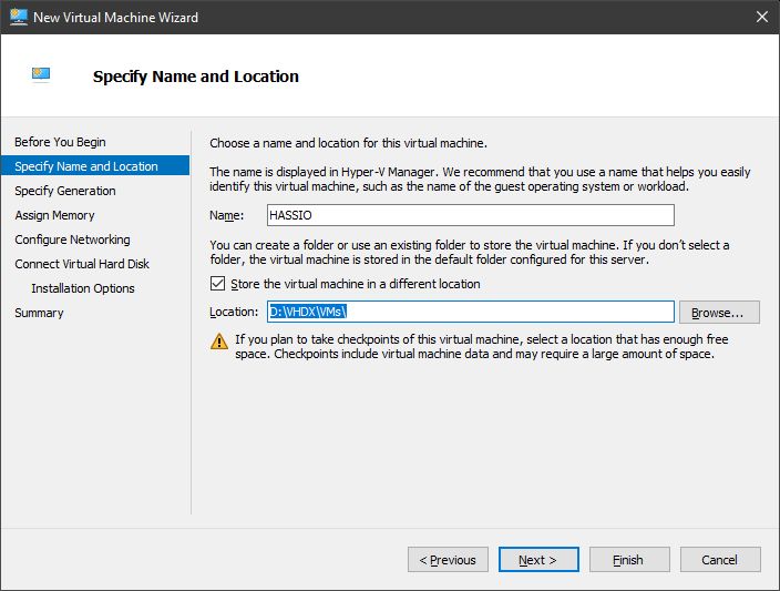 Expand Hassio.vhdx file and Create New HASSIO VM in HyperV Installation Home Assistant