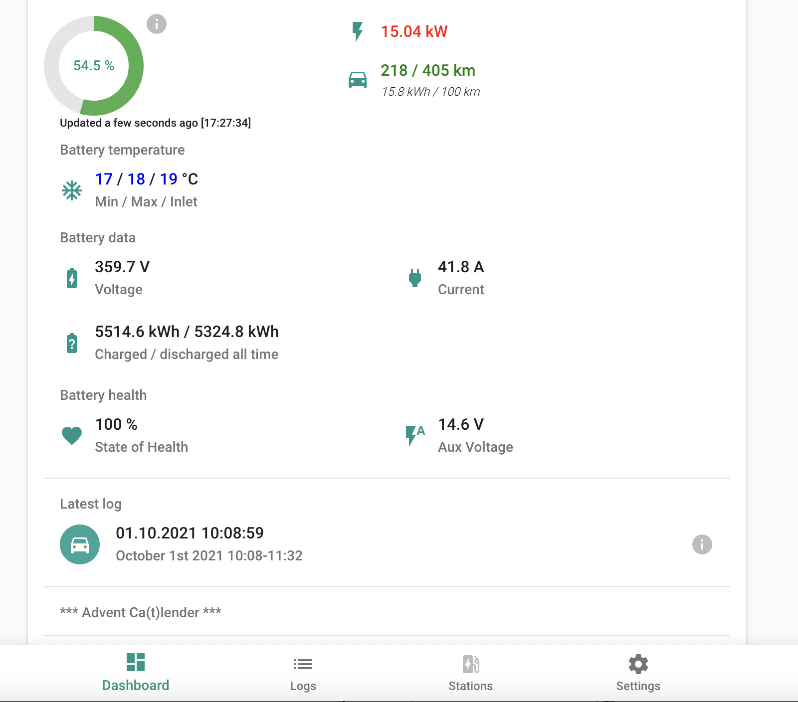 Evnotify How to get sensor data via Rest Configuration Home