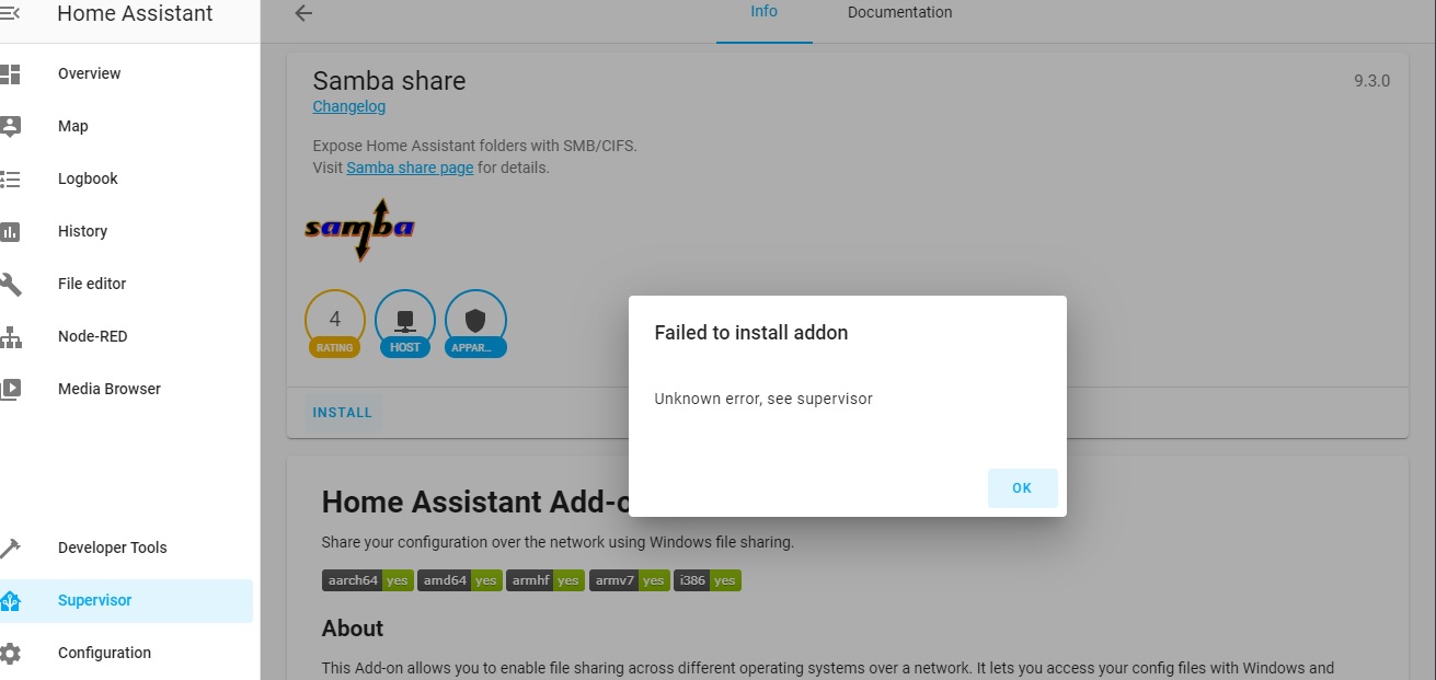 Addon Store, Can't install any addon Configuration Home Assistant Community