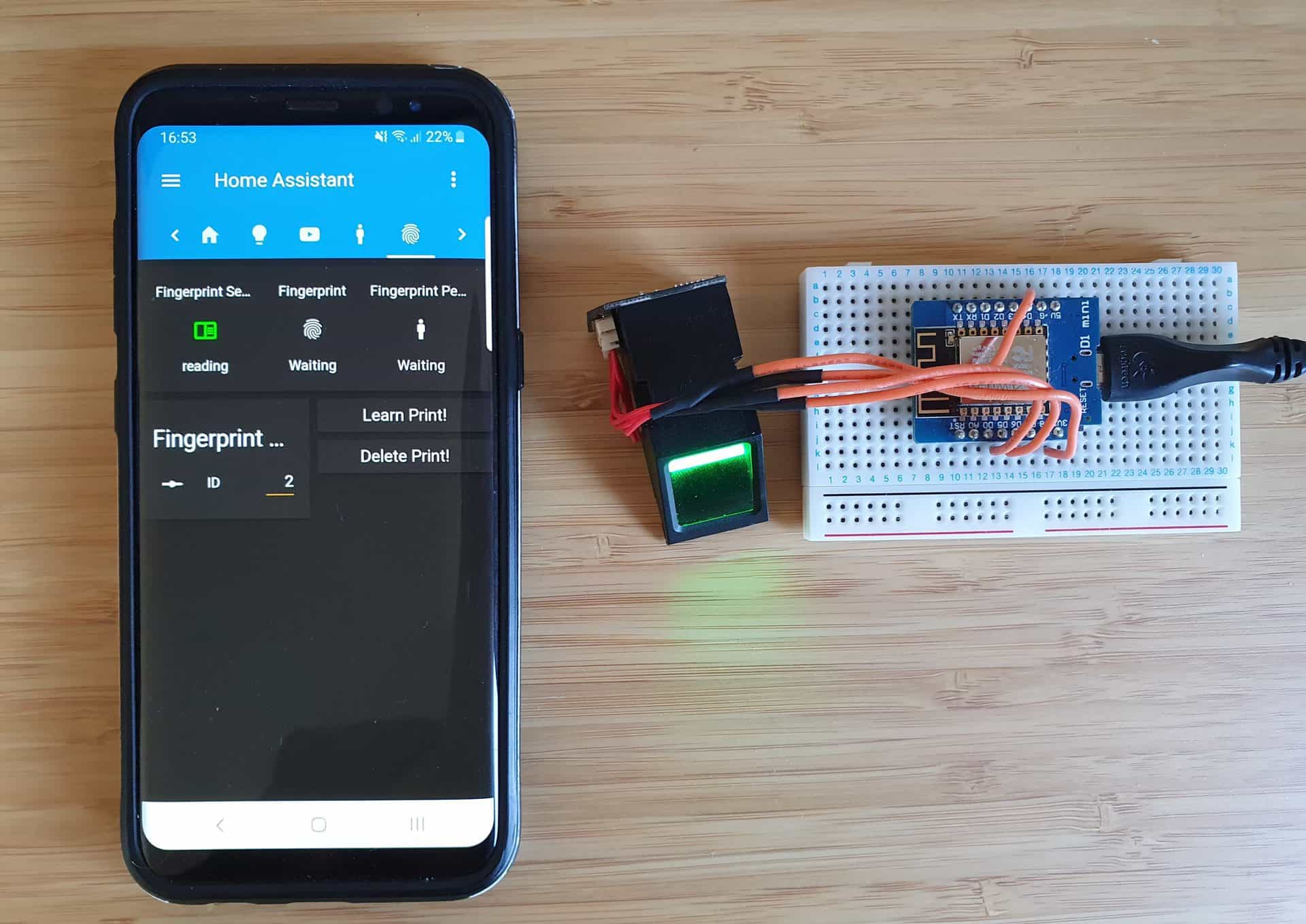 Fingerprint authentication via MQTT Share your Projects! Home