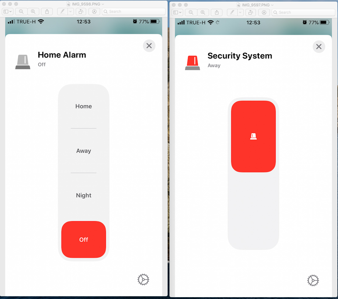 Remove armed night and armed home from HomeKit/Google assistant Third