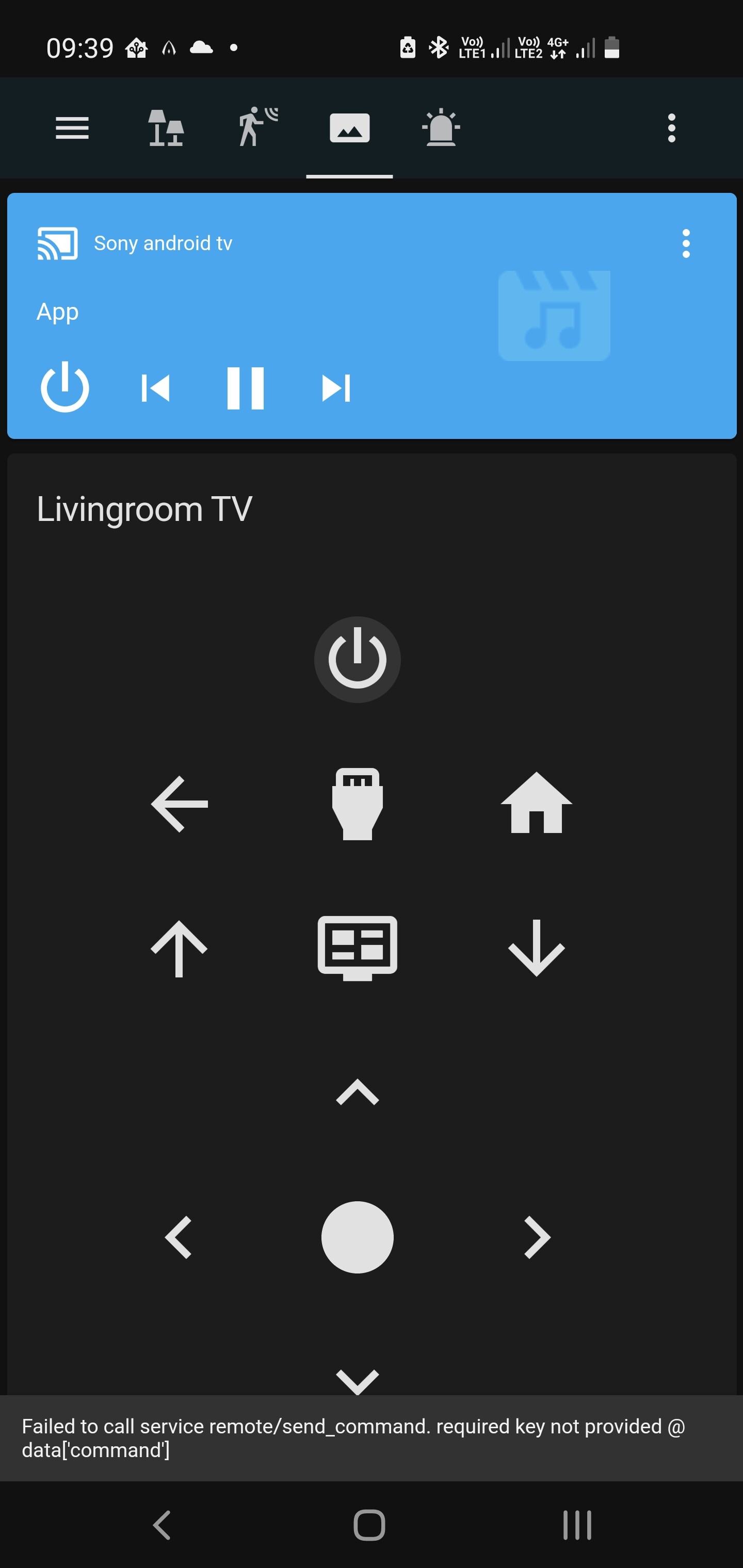 Sony Bravia tv lovelace custom tv remote card Frontend Home