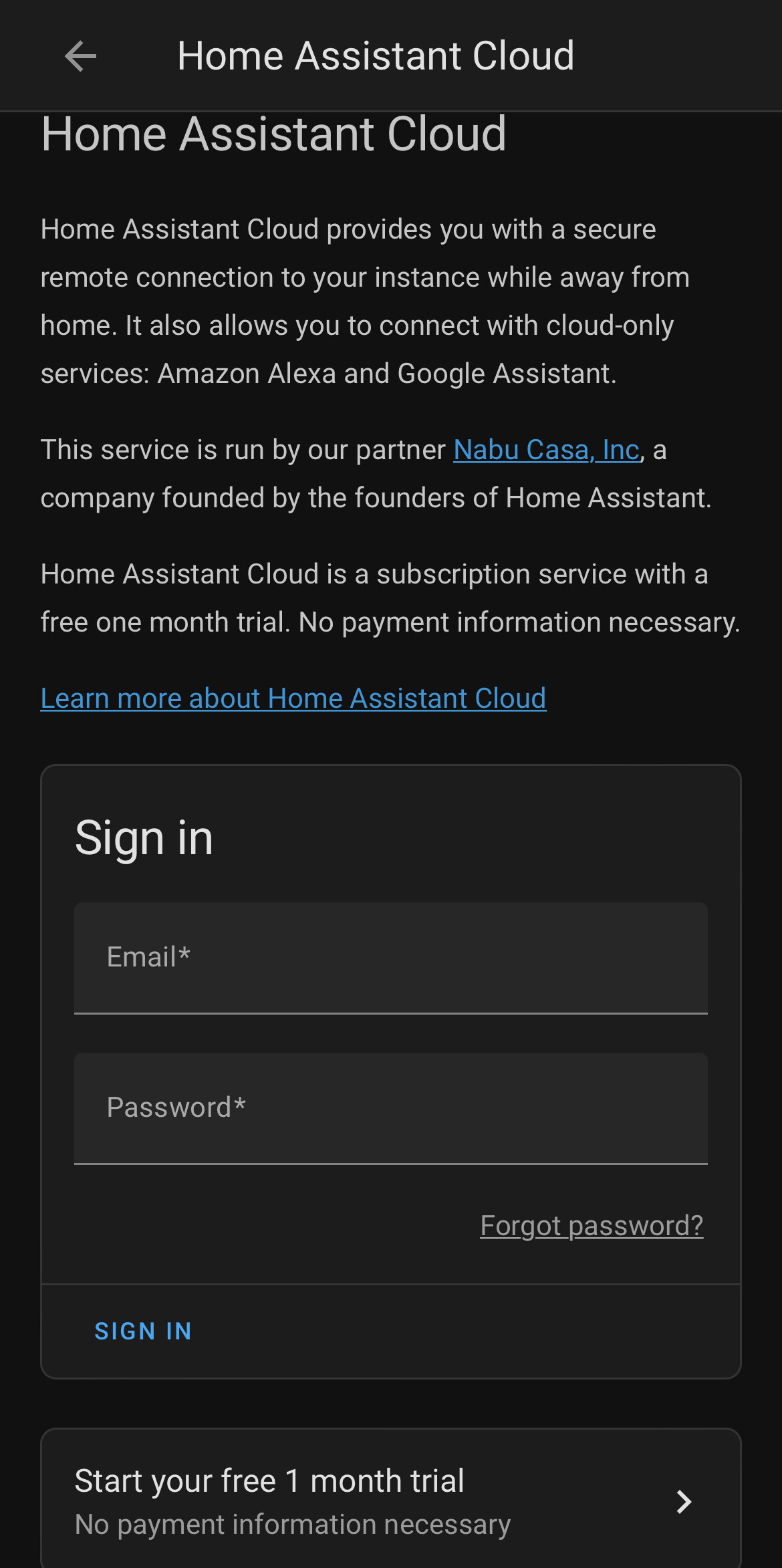 Home assistant cloud for second instance of home assistance Home