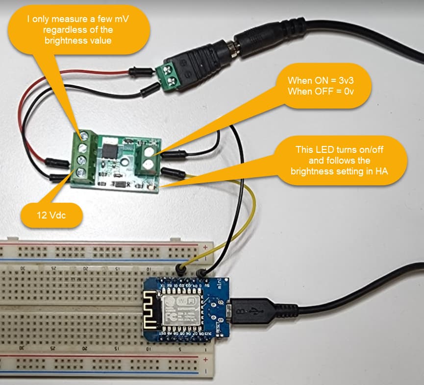 Controlling a 5050 Led strip with ESP8266 and PWM module ESPHome