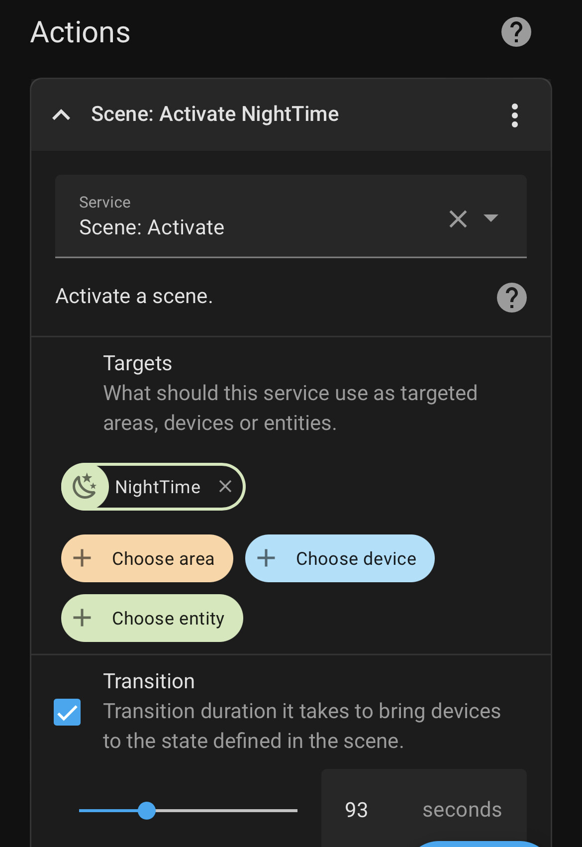 Automation beginner question light scene with transition yaml error