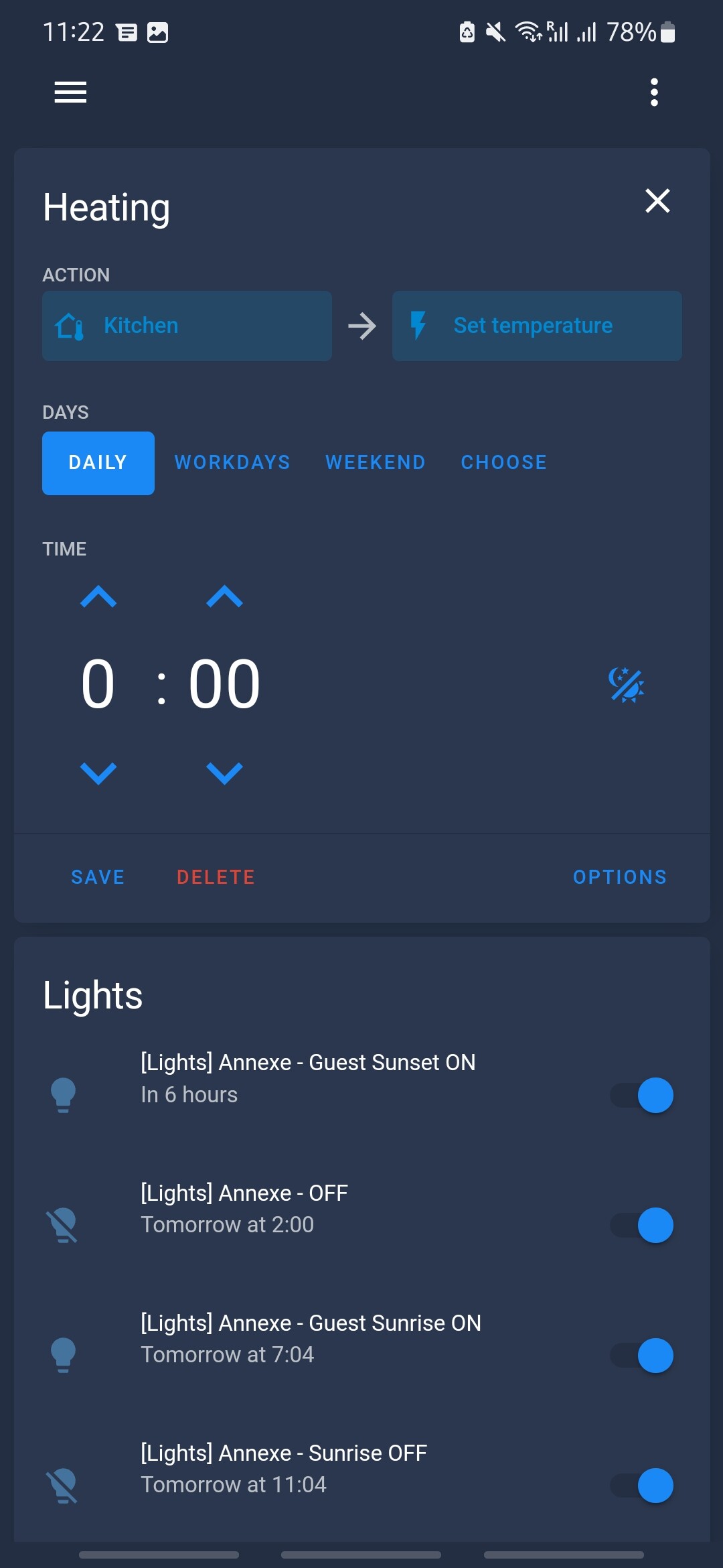 Scheduler card/custom component Dashboards & Frontend Home