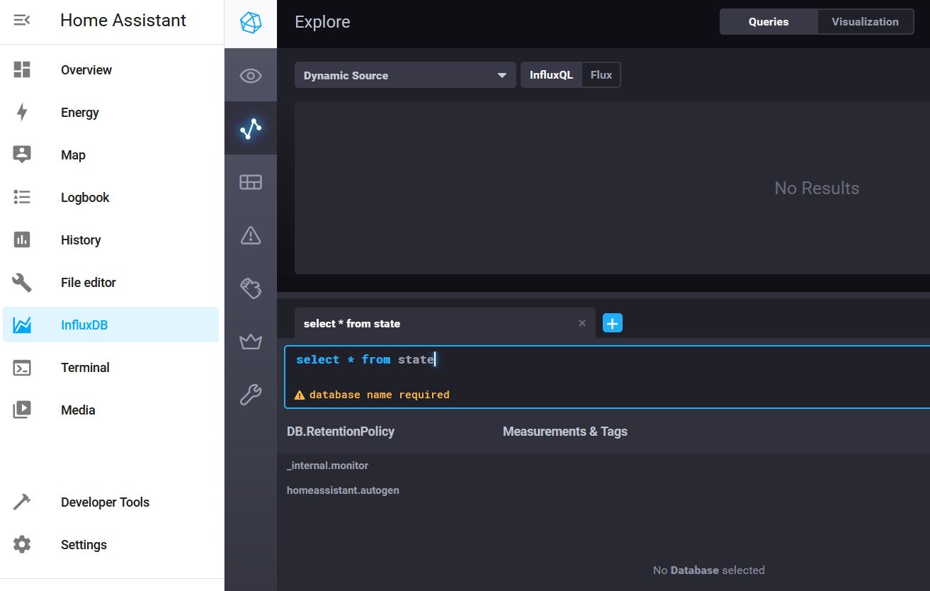 How to query your data in the InfluxDB addon user interface, just like