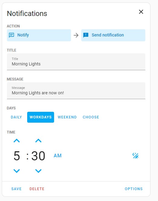 Scheduler card/custom component Dashboards & Frontend Home