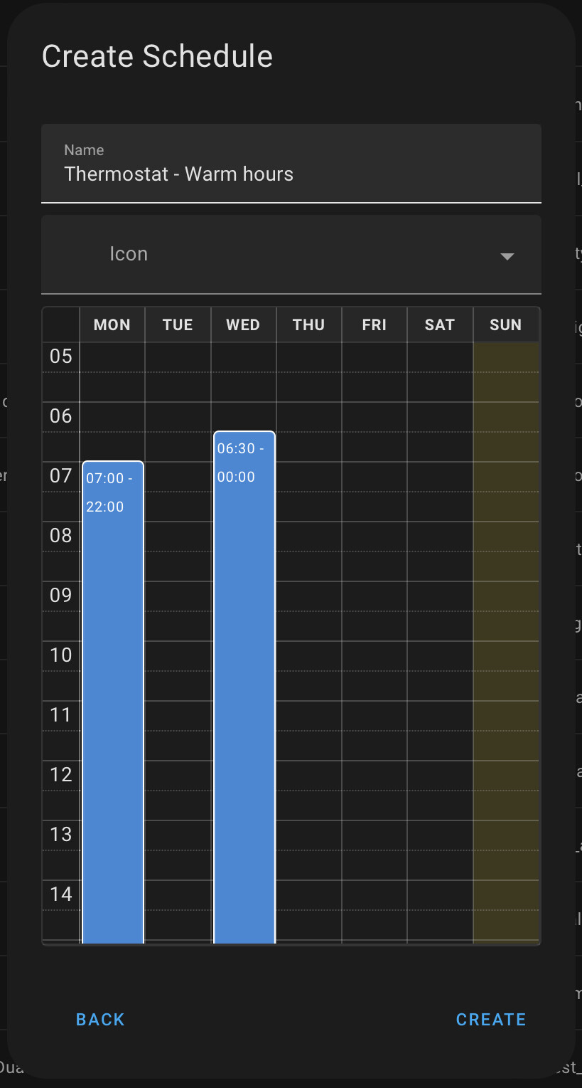 Help automation for turning on heating (at night certain behaviour) at day other behaviour