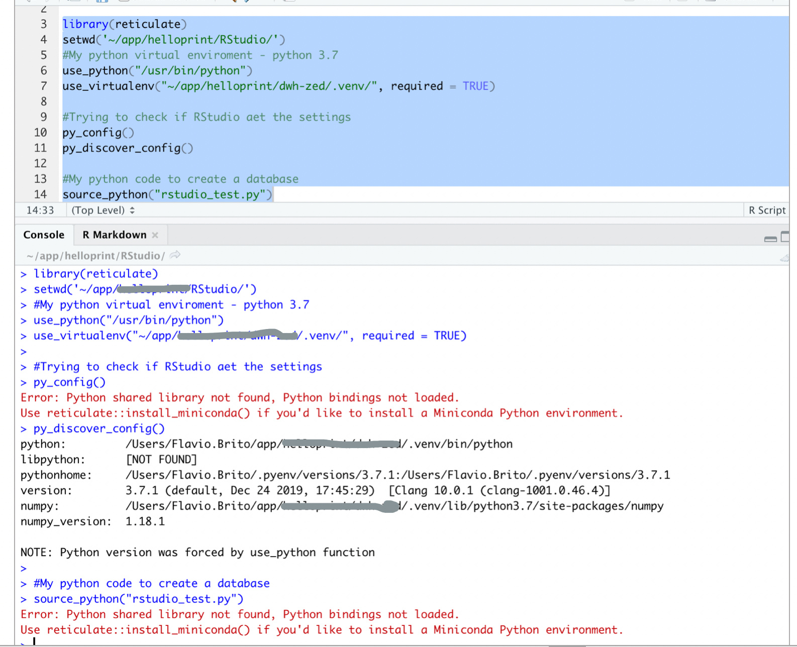 Cannot Run Python Scripts in RStudio IDE in Mac (Python Homebrew