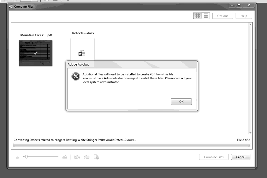 Unable to combine word doc and pdf. Adobe Support Community 8610064