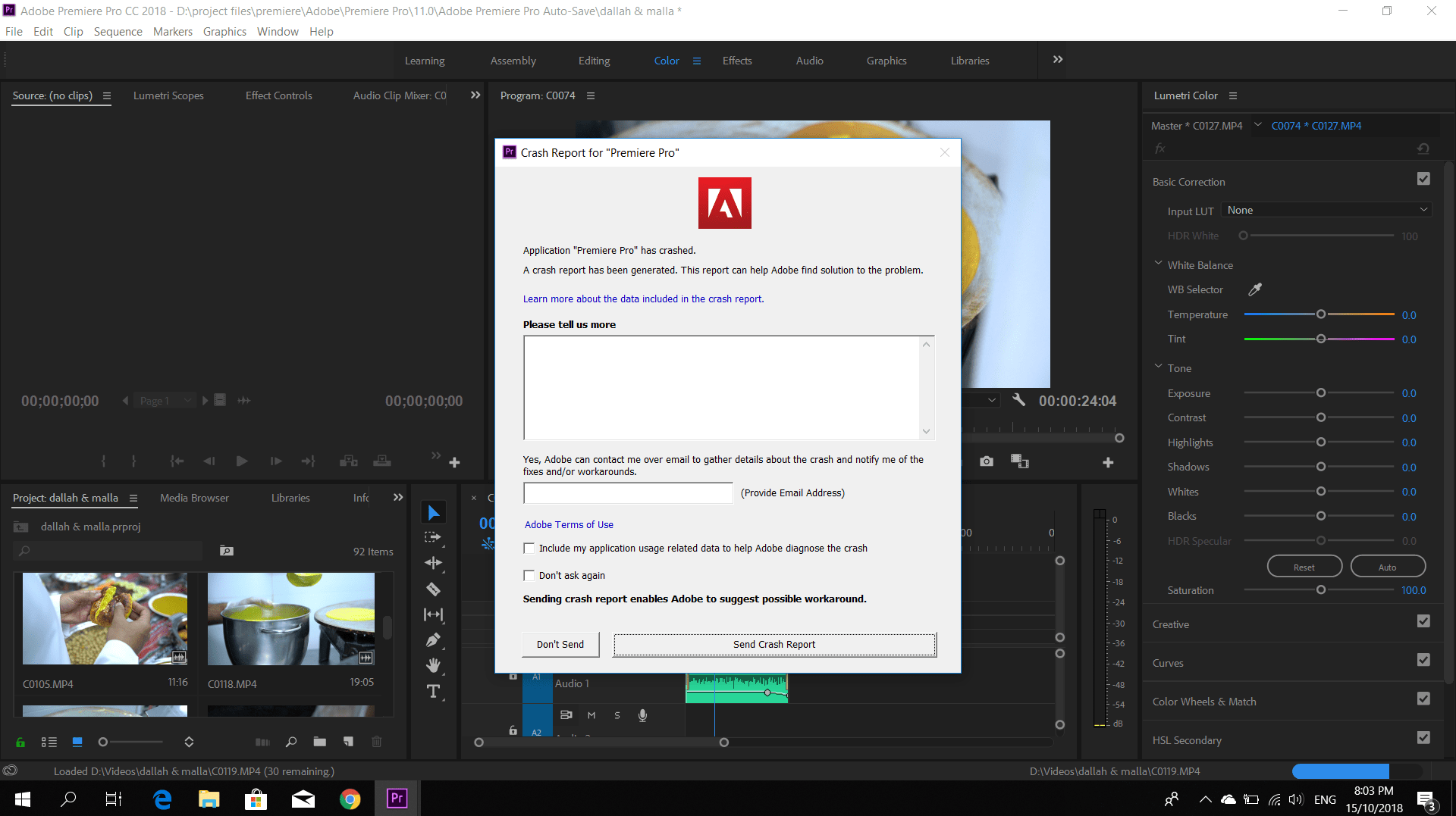 exception_access_violation when try to import or u... Adobe Community