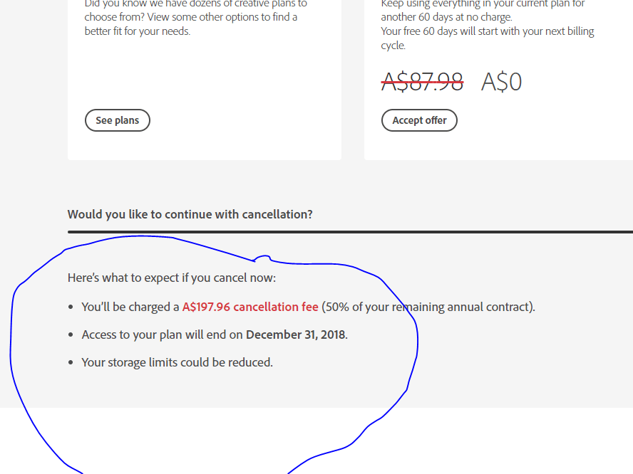 Solved penalty to cancel subscription Adobe Community 10283665